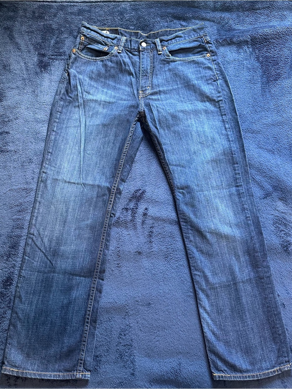 Levis 514 Straight Leg Jeans Men's 34x30 Dark Blue Denim Pants Cotton